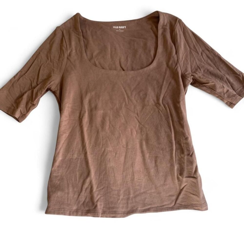 Old-navy Women's Brown and Tan T-shirt